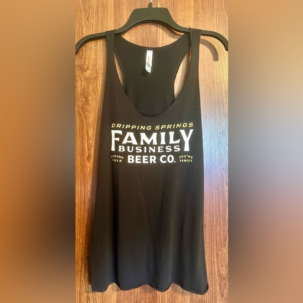 JENSEN ACKLES Family Business Beer Co WOMENS Racerback Tank Top XL SUPERNATURAL